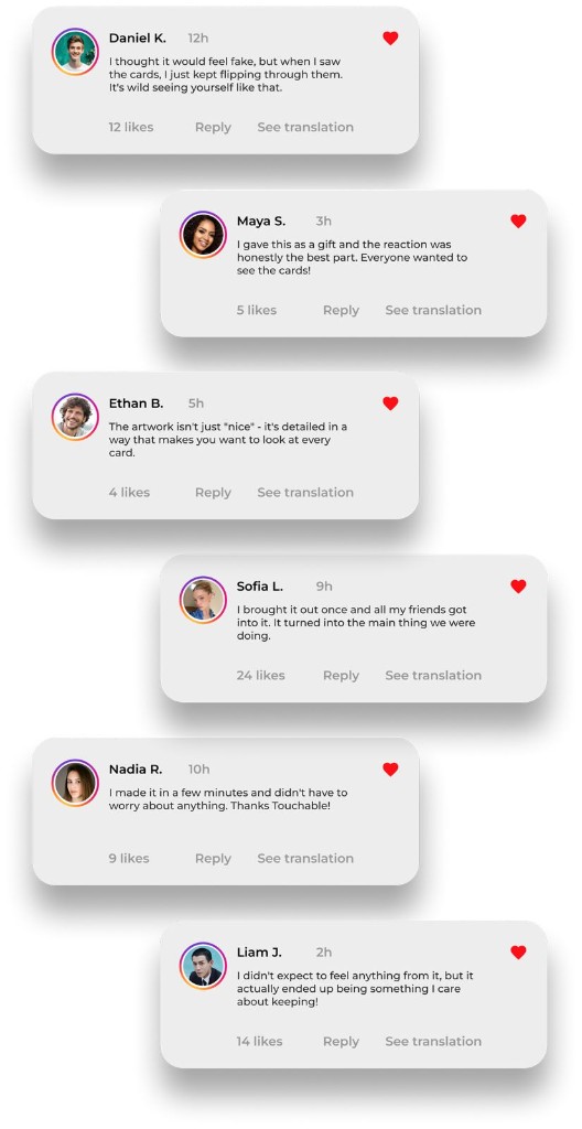 Touchable community spotlight cards